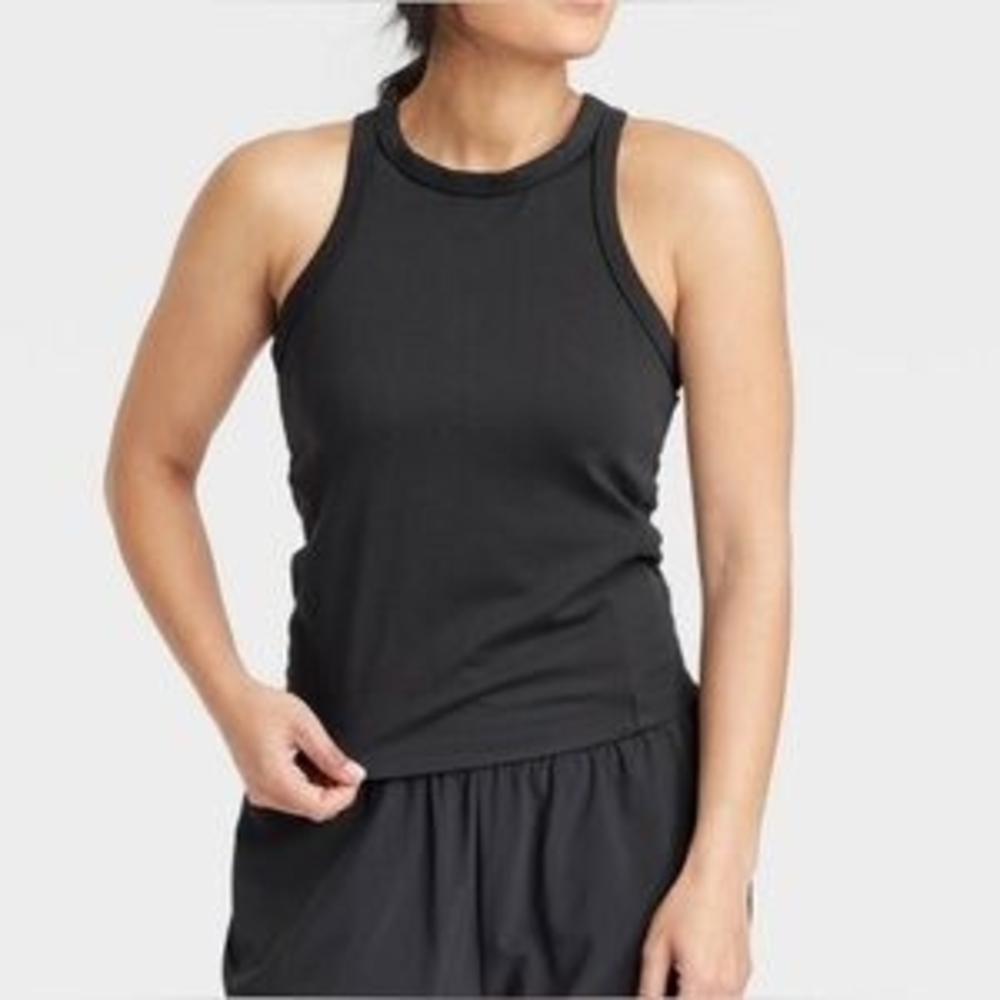 NEW All In Motion High Neck Black Sleeveless Athletic Tank Top Womens XS